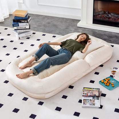 Fauteuil pliant avec 5 positions réglables, fauteuil de sol moelleux pour jeux, méditation et détente