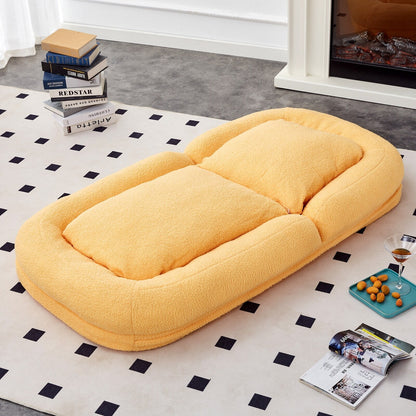 Fauteuil pliant avec 5 positions réglables, fauteuil de sol moelleux pour jeux, méditation et détente