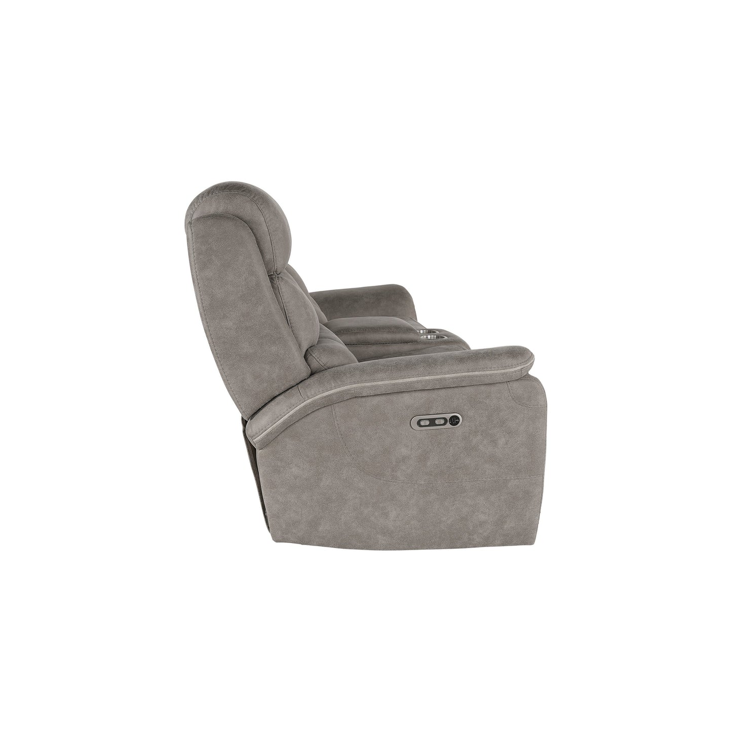 Canapé inclinable électrique Folu, 76 pouces, revêtement en tissu gris, ports USB