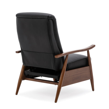 Fauteuil inclinable Fordham en cuir pleine fleur avec accoudoirs en bois par Greyson Living