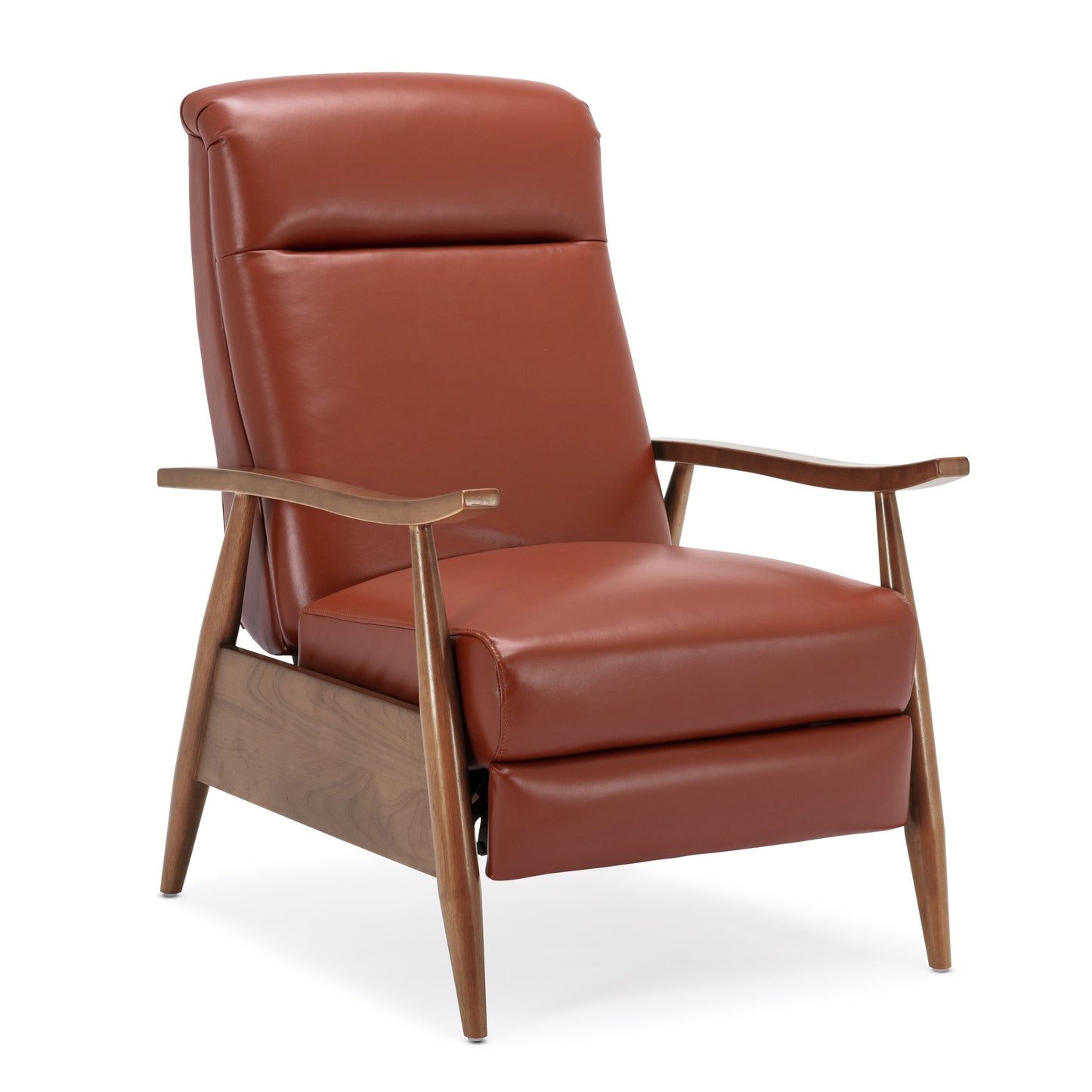 Fauteuil inclinable Fordham en cuir pleine fleur avec accoudoirs en bois par Greyson Living