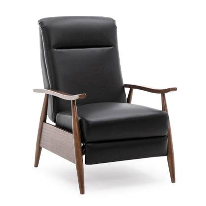 Fauteuil inclinable Fordham en cuir pleine fleur avec accoudoirs en bois par Greyson Living