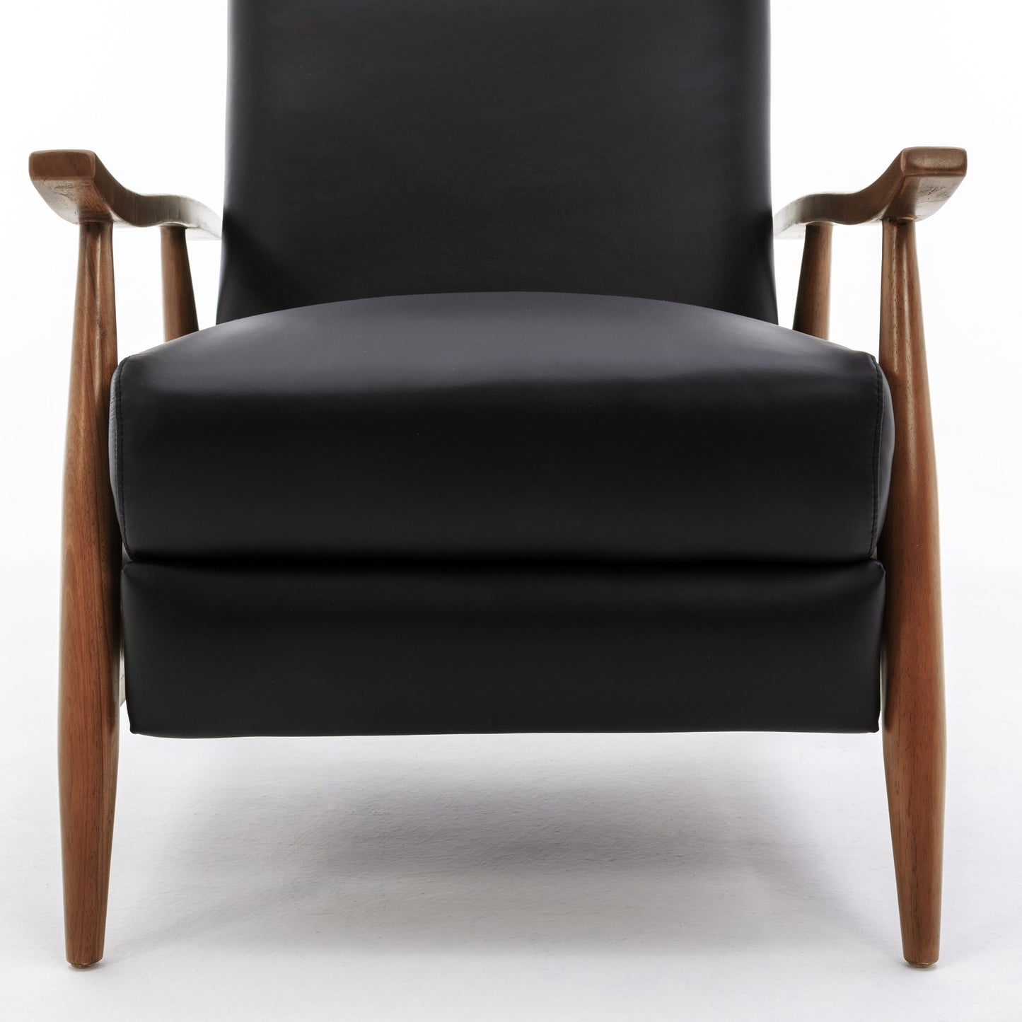 Fauteuil inclinable Fordham en cuir pleine fleur avec accoudoirs en bois par Greyson Living