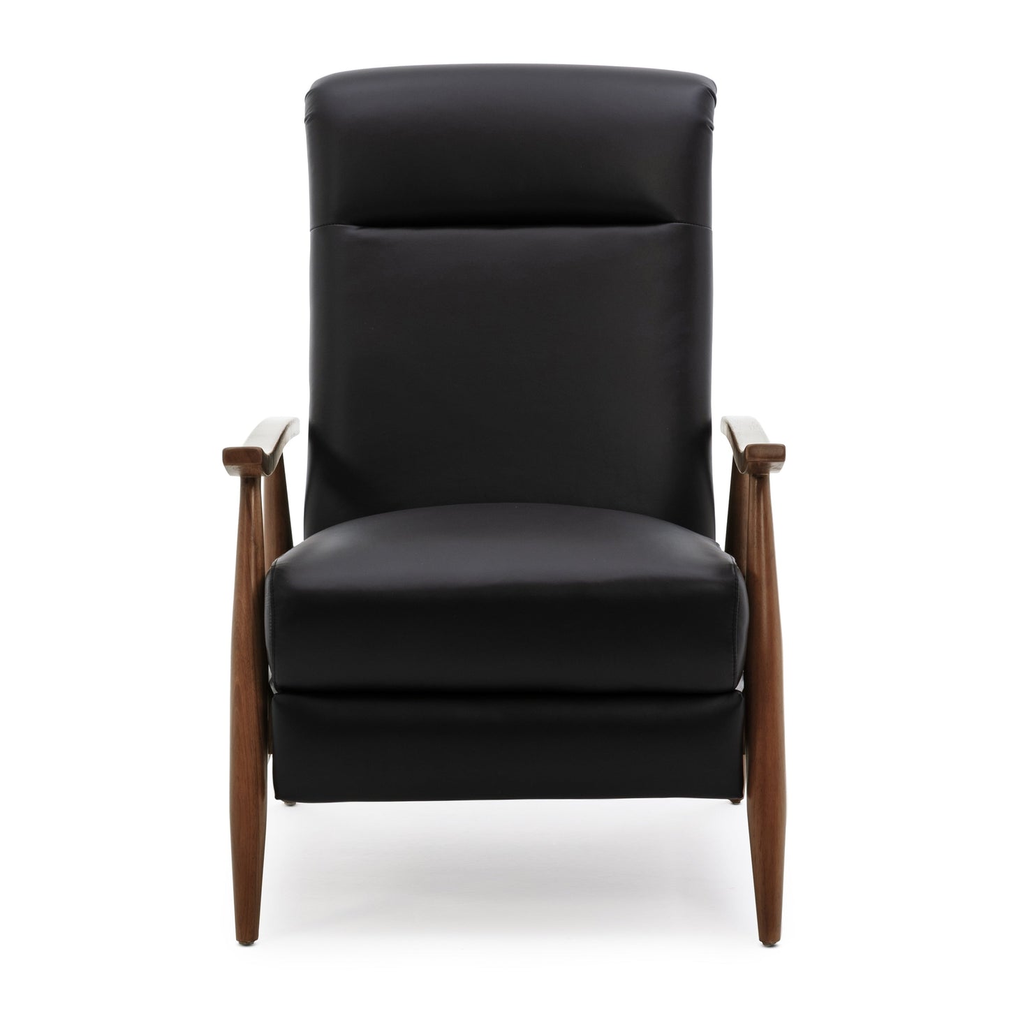 Fauteuil inclinable Fordham en cuir pleine fleur avec accoudoirs en bois par Greyson Living