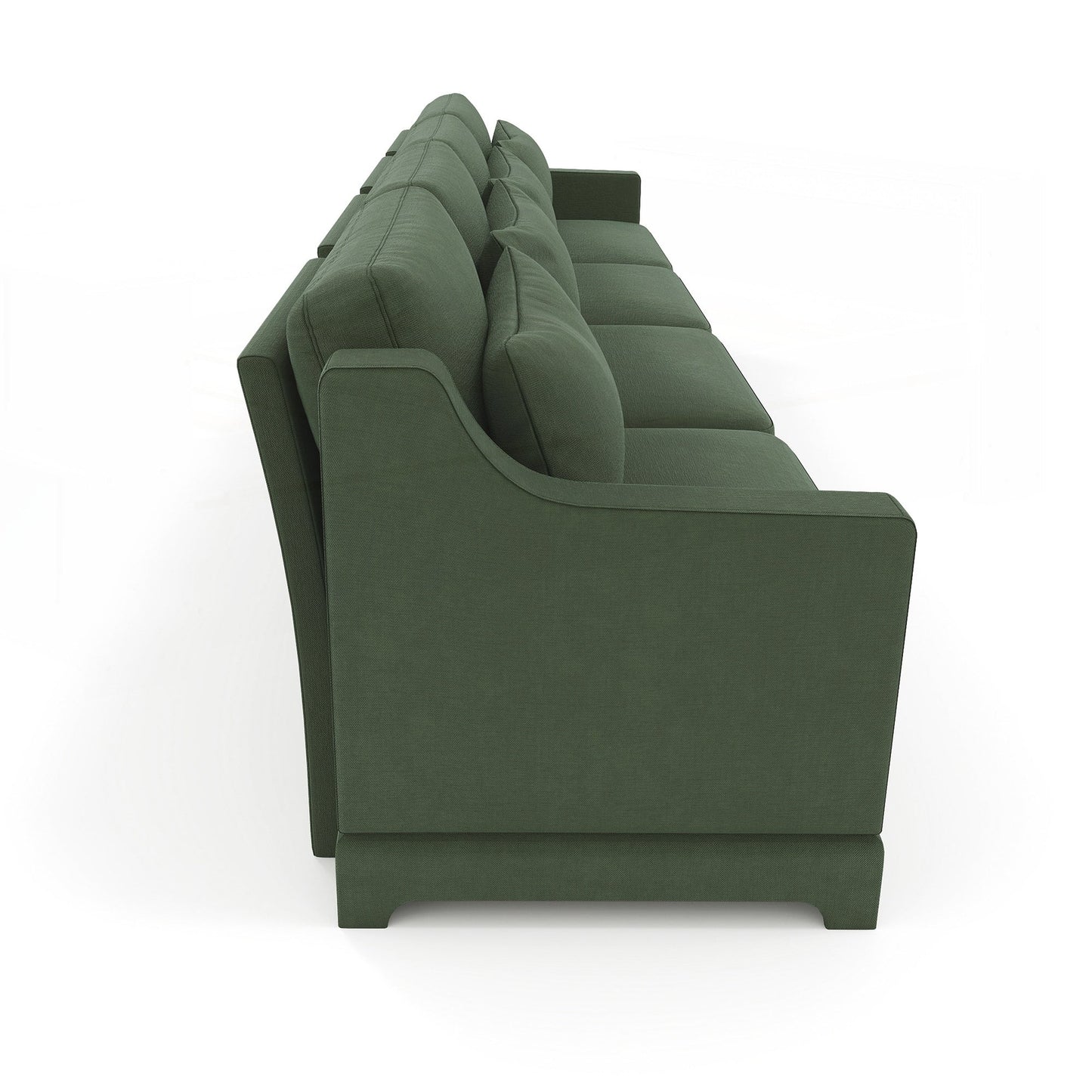 Canapé quatre places en chenille avec coussin lombaire