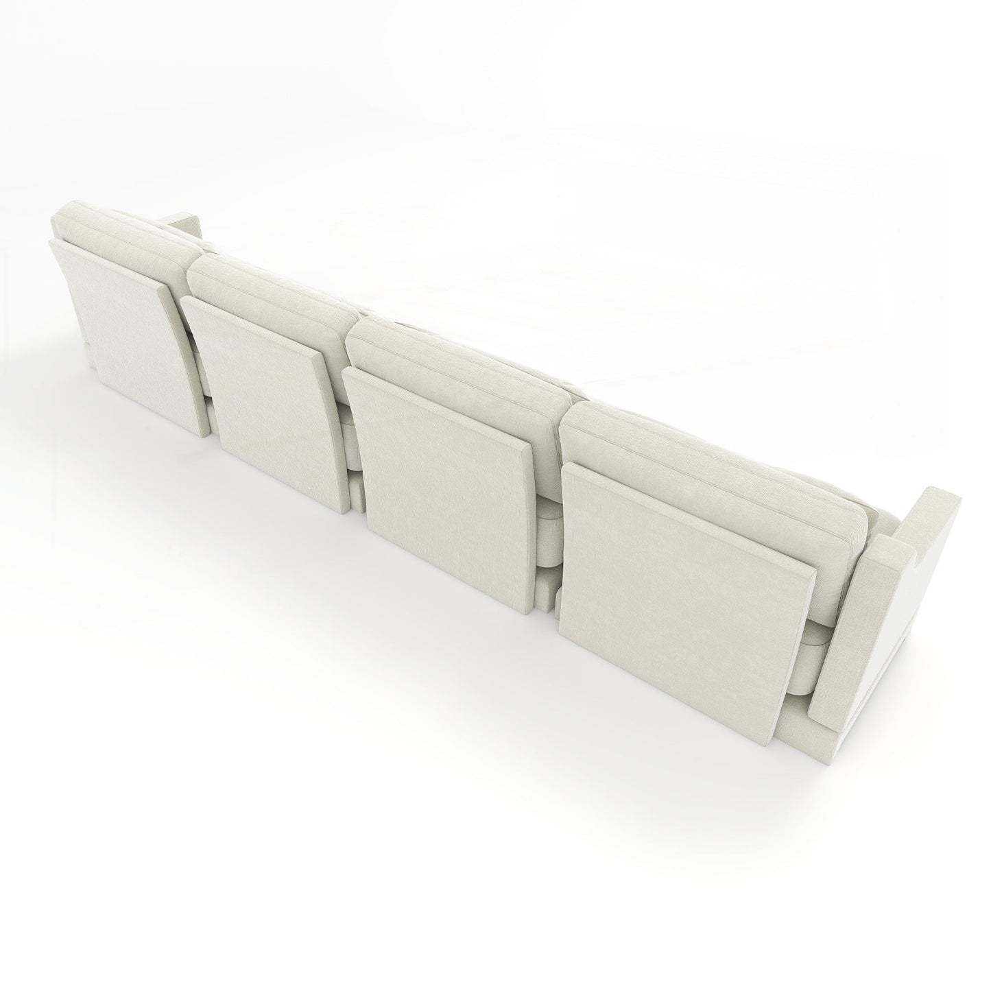 Canapé quatre places en chenille avec coussin lombaire