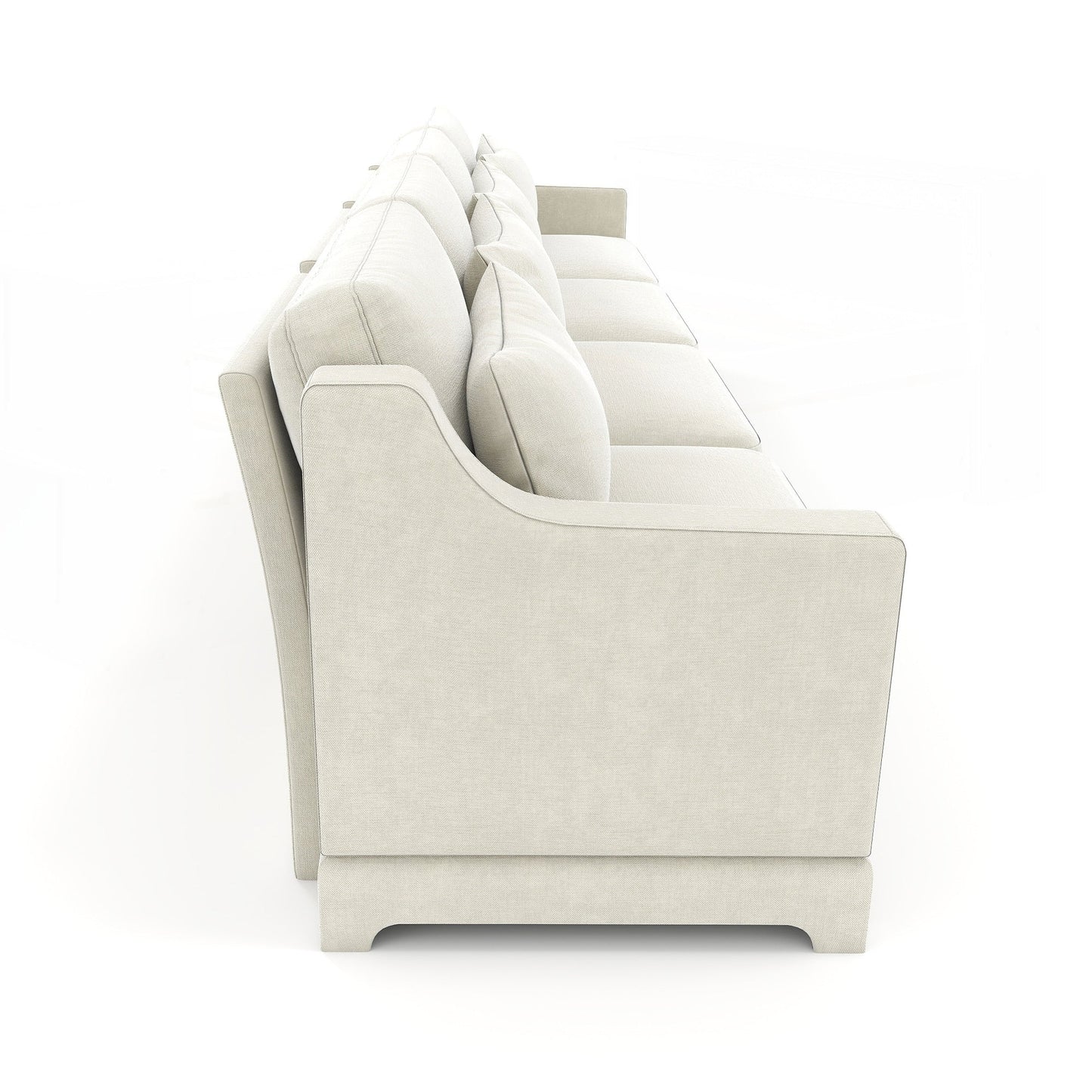 Canapé quatre places en chenille avec coussin lombaire