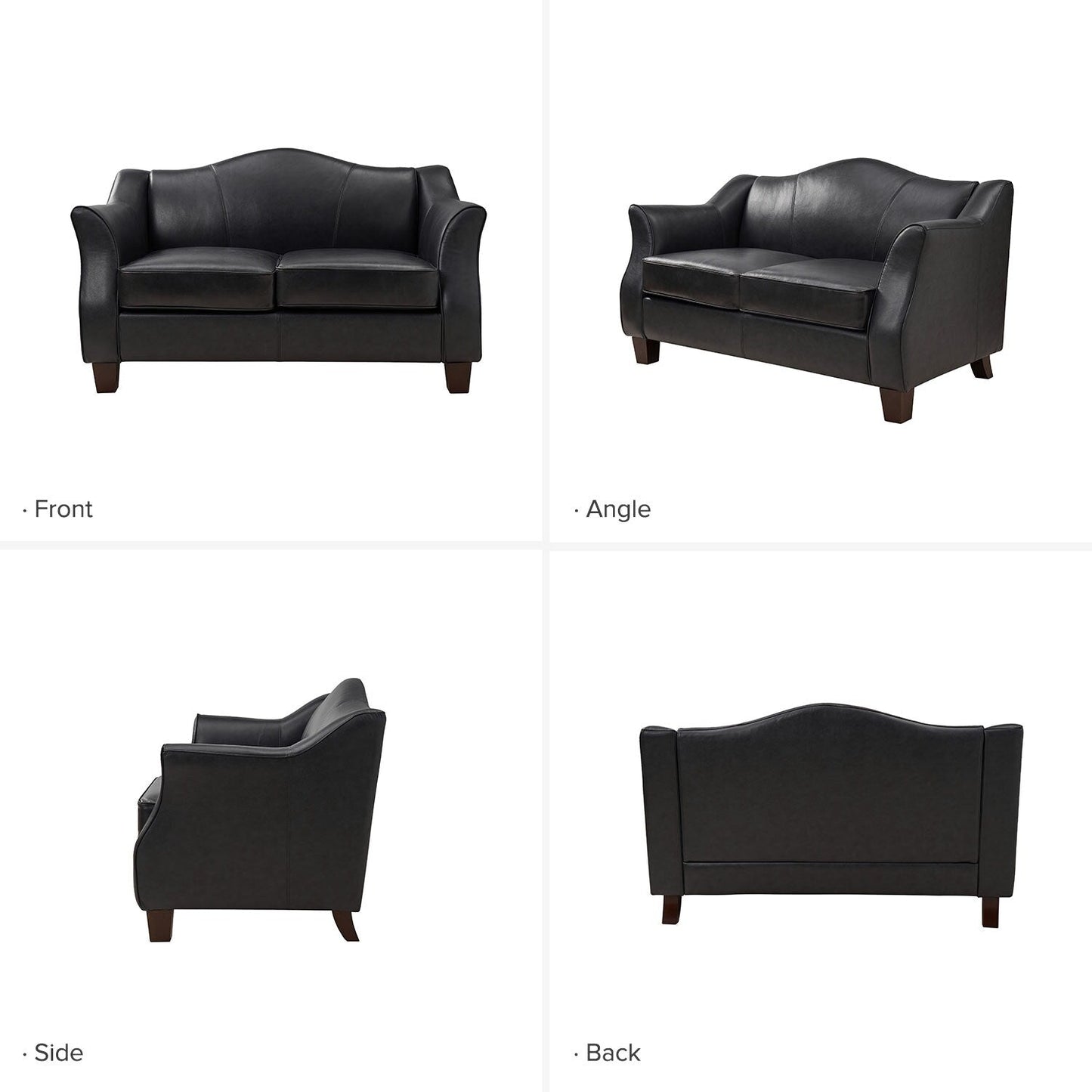 Canapé Franco traditionnel en cuir véritable de 60 pouces de large par HULALA HOME