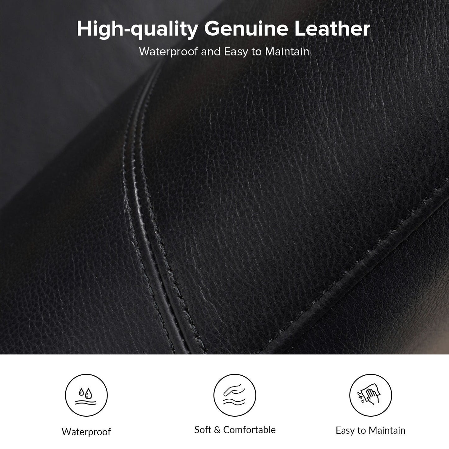 Canapé Franco traditionnel en cuir véritable de 60 pouces de large par HULALA HOME