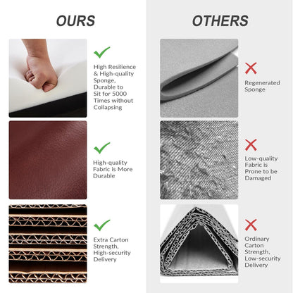 Canapé Franco traditionnel en cuir véritable de 60 pouces de large par HULALA HOME