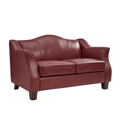 Canapé Franco traditionnel en cuir véritable de 60 pouces de large par HULALA HOME