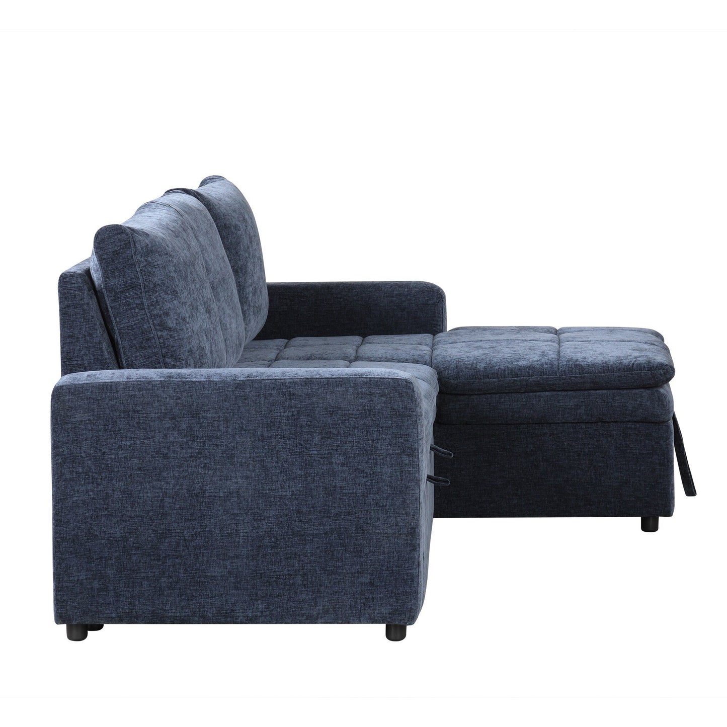 Canapé-lit sectionnel 3 places en L avec rangement et coussins amovibles pour salon et appartement