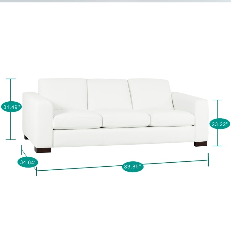 Canapé surdimensionné en cuir véritable - Confort ultime Canapé de salon du milieu du siècle Canapé moderne avec pieds en bloc robustes