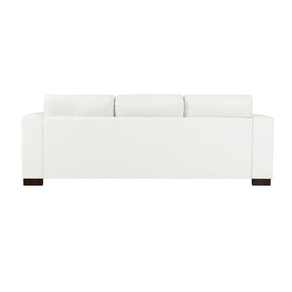 Canapé surdimensionné en cuir véritable - Confort ultime Canapé de salon du milieu du siècle Canapé moderne avec pieds en bloc robustes