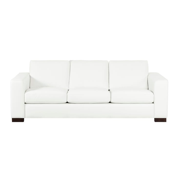 Canapé surdimensionné en cuir véritable - Confort ultime Canapé de salon du milieu du siècle Canapé moderne avec pieds en bloc robustes