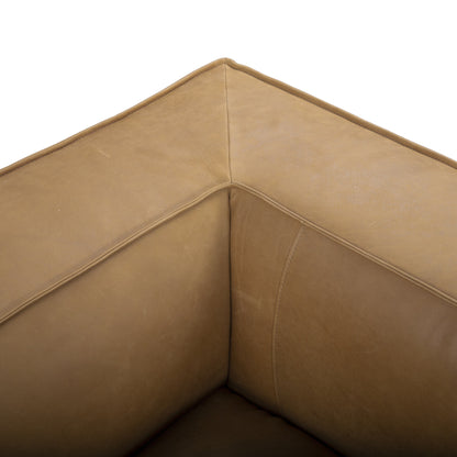 Canapé de salon UR en cuir aniline, canapé moderne en cuir véritable pour salon - 100 L x 43 P x 26,25 H