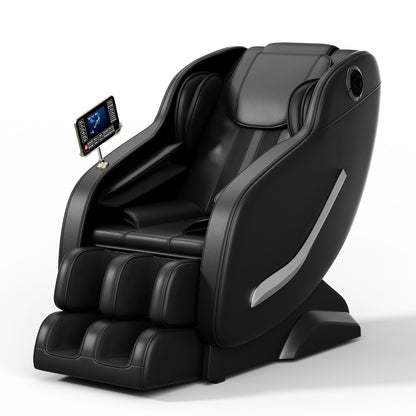 Fauteuil de massage complet inclinable à gravité zéro avec airbags, thermothérapie et haut-parleurs Hi-Fi, commande par écran tactile LCD