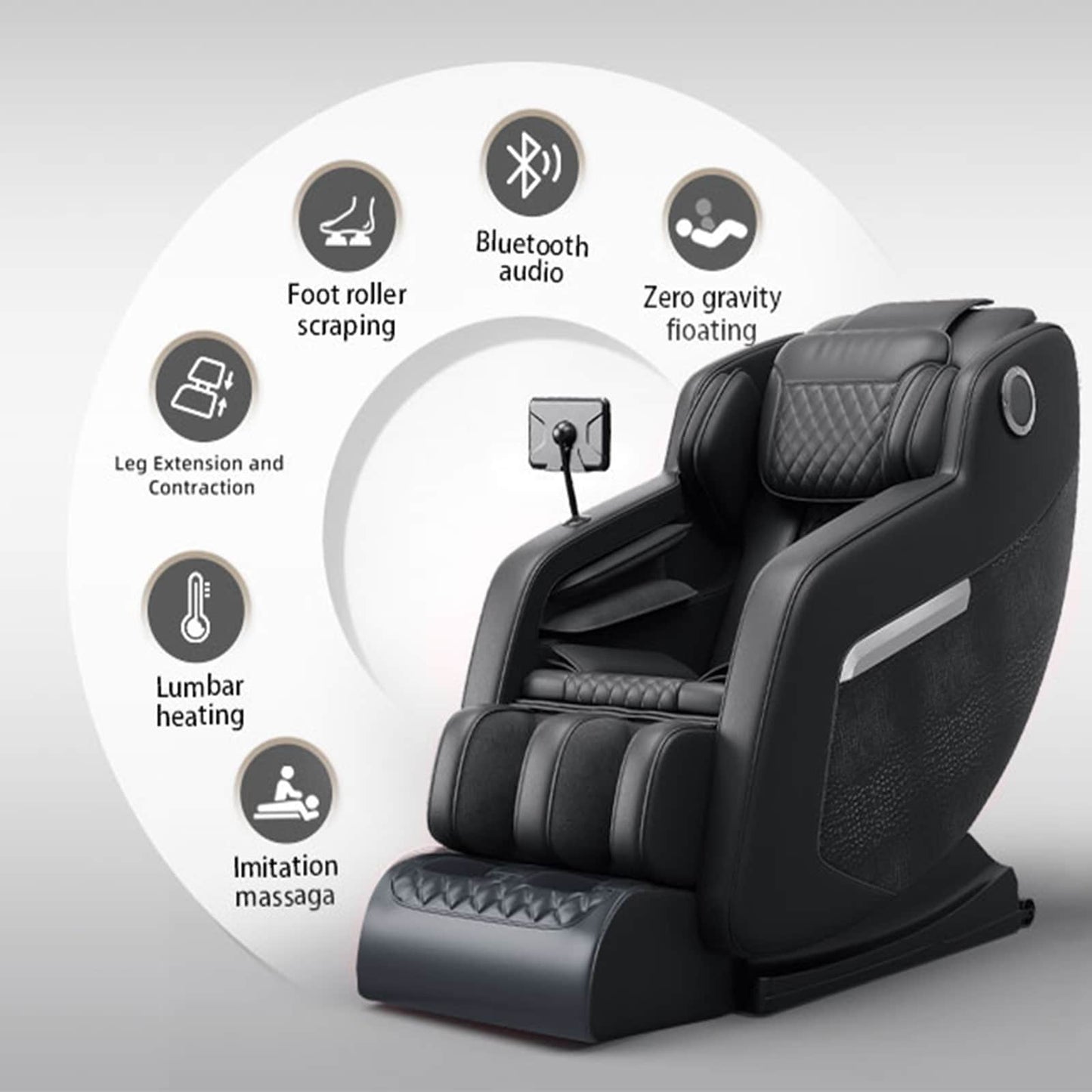 Fauteuil de massage complet du corps, fauteuil inclinable à gravité zéro, massage par thermothérapie, système de massage à air et techniques de shiatsu et de pétrissage