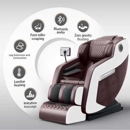 Fauteuil de massage complet du corps, fauteuil inclinable à gravité zéro, massage par thermothérapie, système de massage à air et techniques de shiatsu et de pétrissage