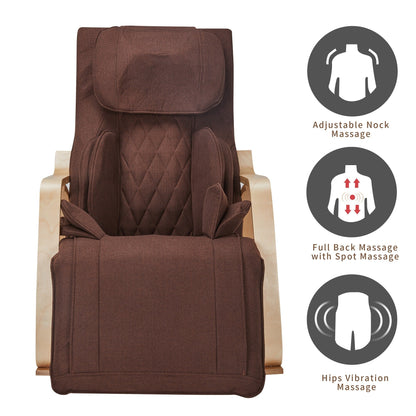 Fauteuil inclinable de massage complet du corps avec bascule et chauffage, réglage sur 5 angles, massage des hanches par airbag, pétrissage du cou