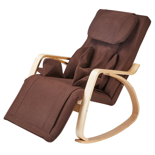 Fauteuil inclinable de massage complet du corps avec bascule et chauffage, réglage sur 5 angles, massage des hanches par airbag, pétrissage du cou
