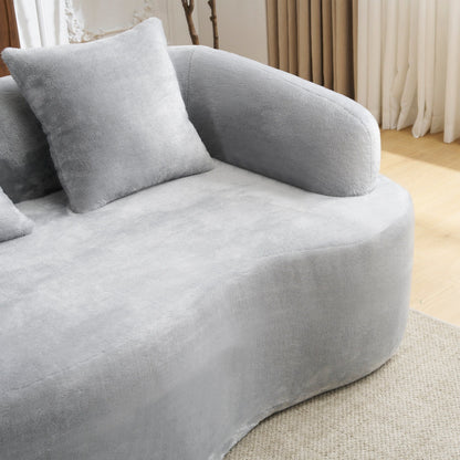 Canapé sectionnel en L à compression complète avec méridienne incurvée, canapé modulaire en chenille, canapé à compression