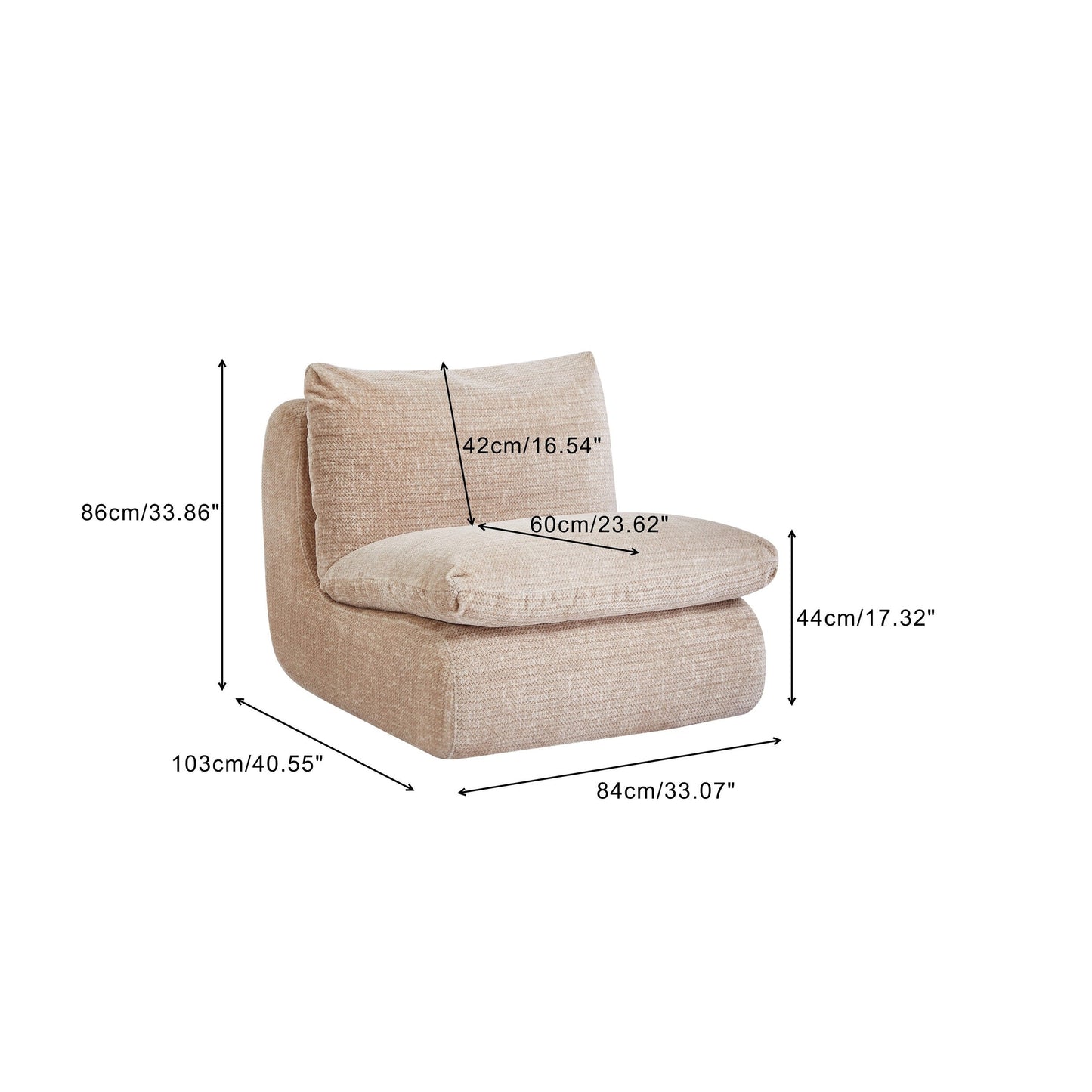 Fauteuil de canapé à compression complète