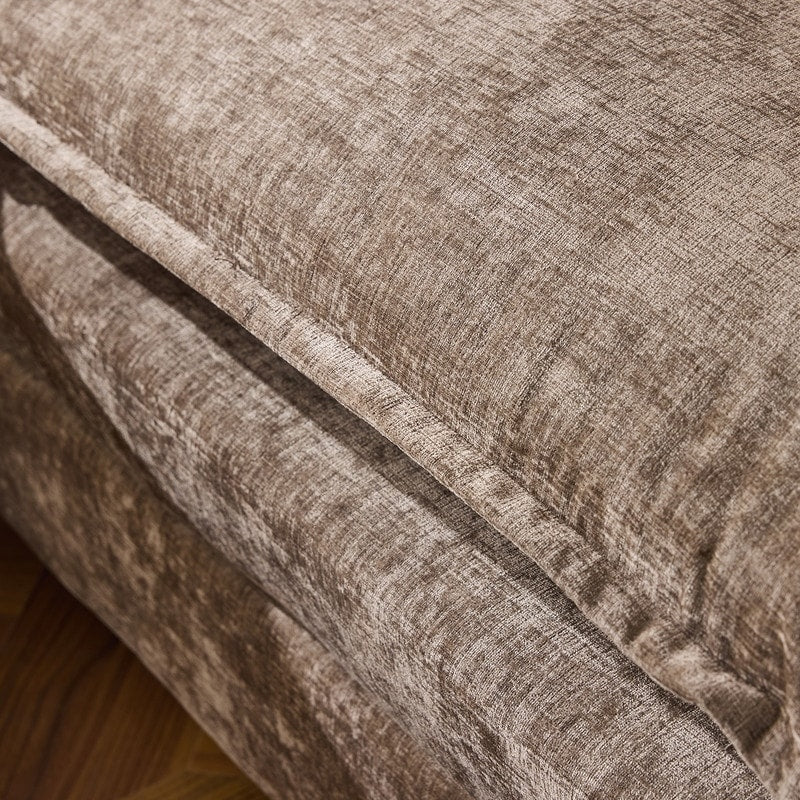 Canapé KD double coussin en chenille avec pouf