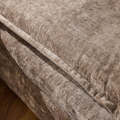 Canapé KD double coussin en chenille avec pouf