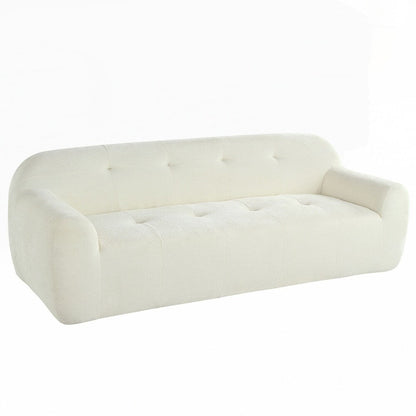 Canapé 3 places en tissu chenille entièrement capitonné et à compression éponge