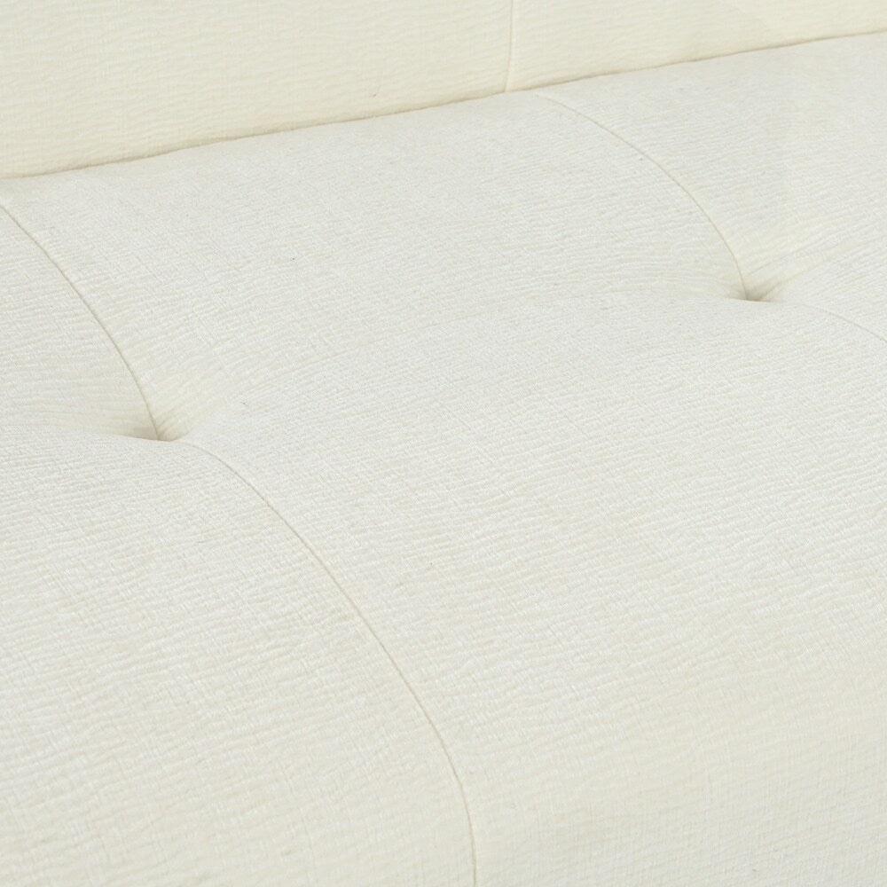 Canapé 3 places en tissu chenille entièrement capitonné et à compression éponge