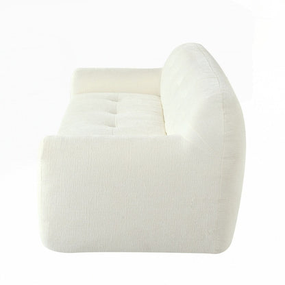 Canapé 3 places en tissu chenille entièrement capitonné et à compression éponge