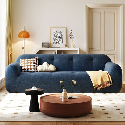 Canapé 3 places en tissu chenille entièrement capitonné et à compression éponge