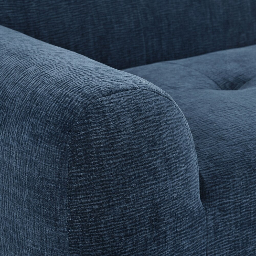 Canapé 3 places en tissu chenille entièrement capitonné et à compression éponge