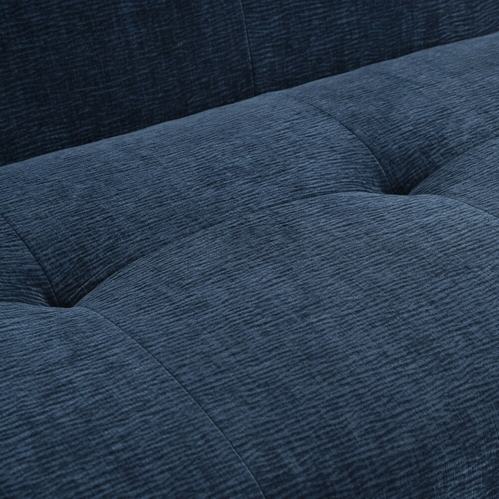 Canapé 3 places en tissu chenille entièrement capitonné et à compression éponge