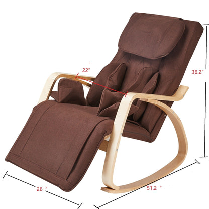 Fonction de massage complète - Pression d'air - Fauteuil à bascule confortable et relaxant, fauteuil de détente avec coussin en tissu de coton