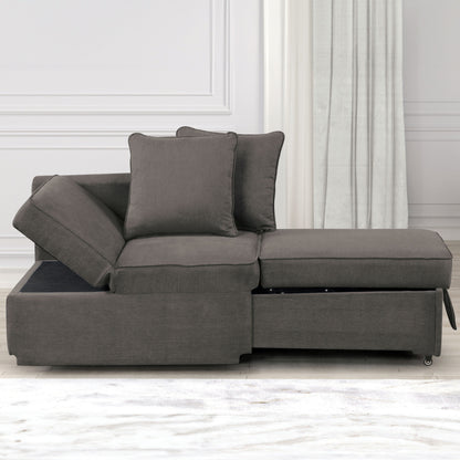 Canapé convertible moderne Araminta de Furniture of America avec lit gigogne et oreillers