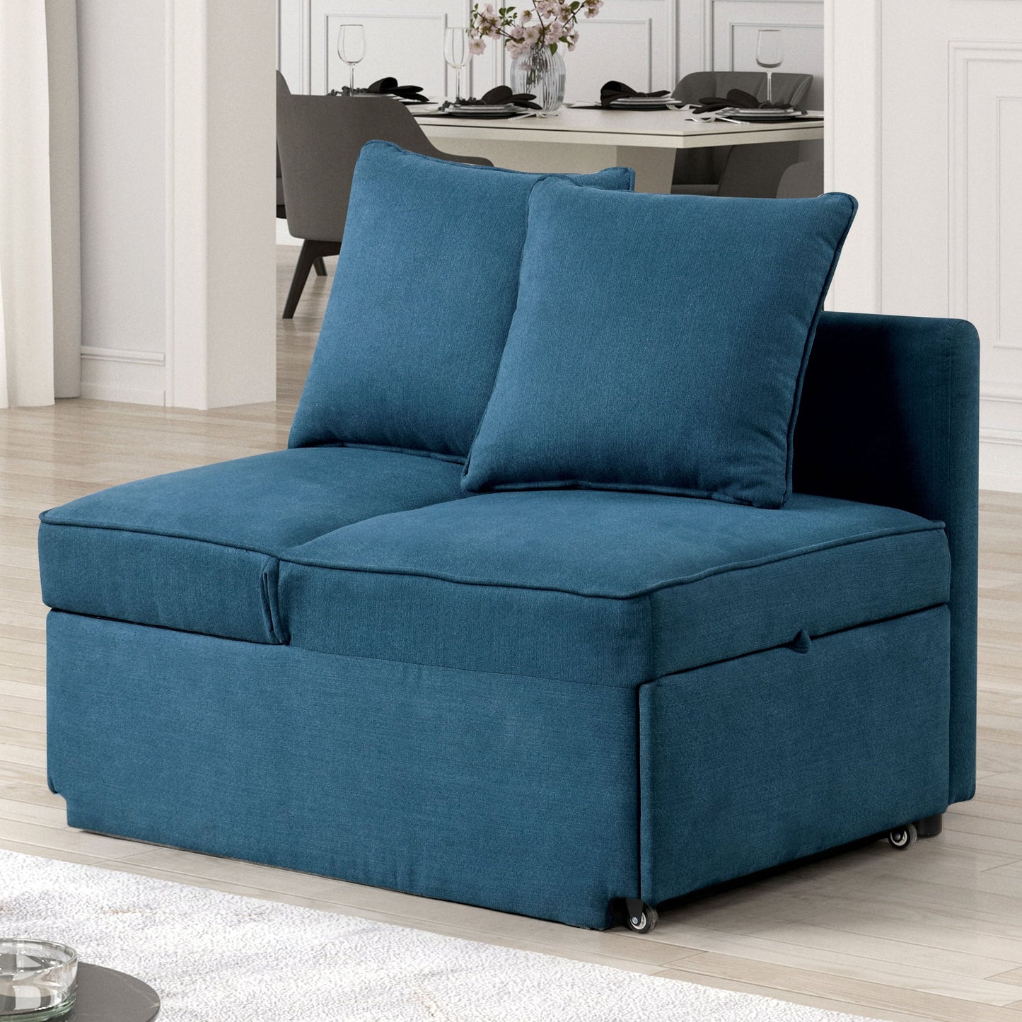 Canapé convertible moderne Araminta de Furniture of America avec lit gigogne et oreillers