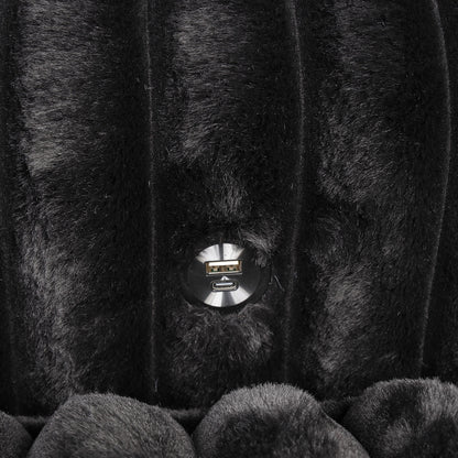 Canapé-lit surdimensionné en chenille rembourré moderne Dumana de Furniture of America avec chargeur USB et porte-gobelets