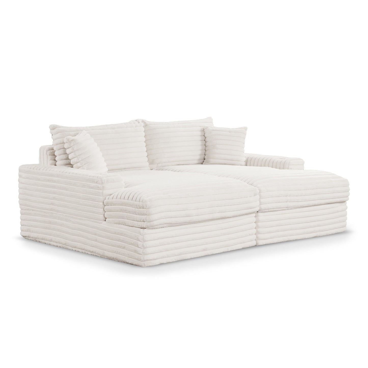 Canapé-lit surdimensionné en chenille rembourré moderne Dumana de Furniture of America avec chargeur USB et porte-gobelets