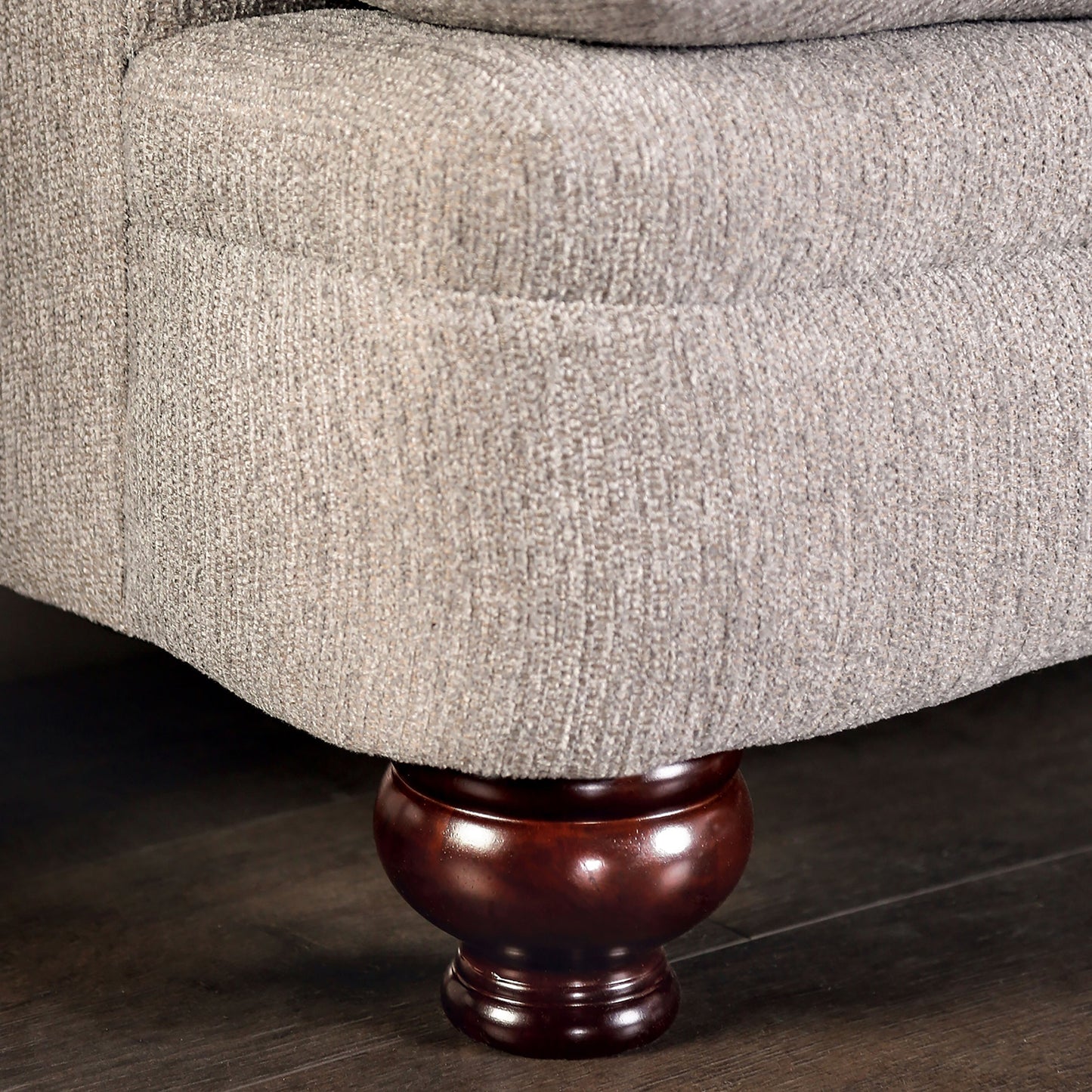 Canapé Frane Transitional Beige Chenille avec Coussin en T par Furniture of America