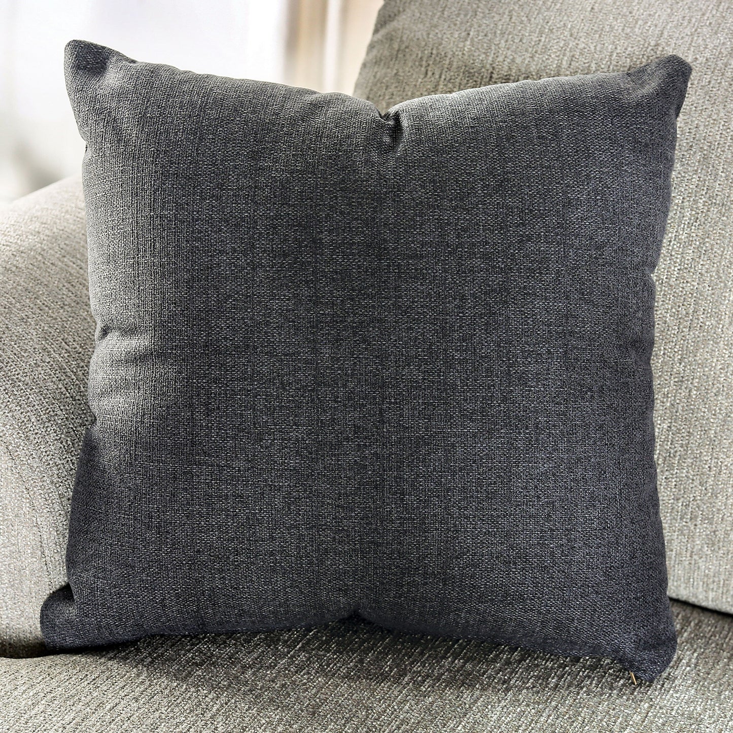 Canapé Frane Transitional Beige Chenille avec Coussin en T par Furniture of America