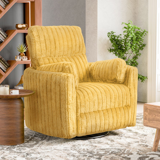 Fauteuil inclinable pivotant et électrique Jorvien Modern Chenille de Furniture of America avec oreillers