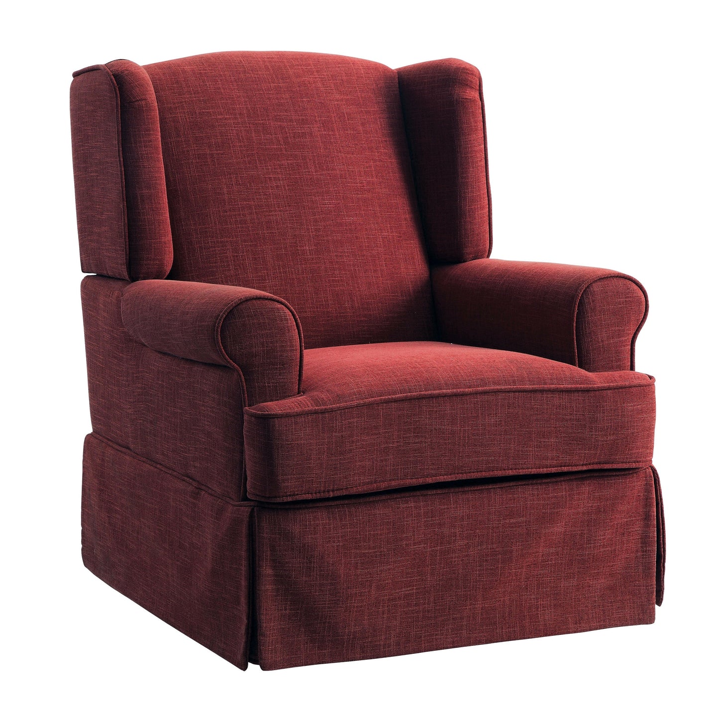 Fauteuil à bascule transitionnel rembourré en tissu Keal avec jupe par Furniture of America