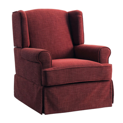 Fauteuil à bascule transitionnel rembourré en tissu Keal avec jupe par Furniture of America