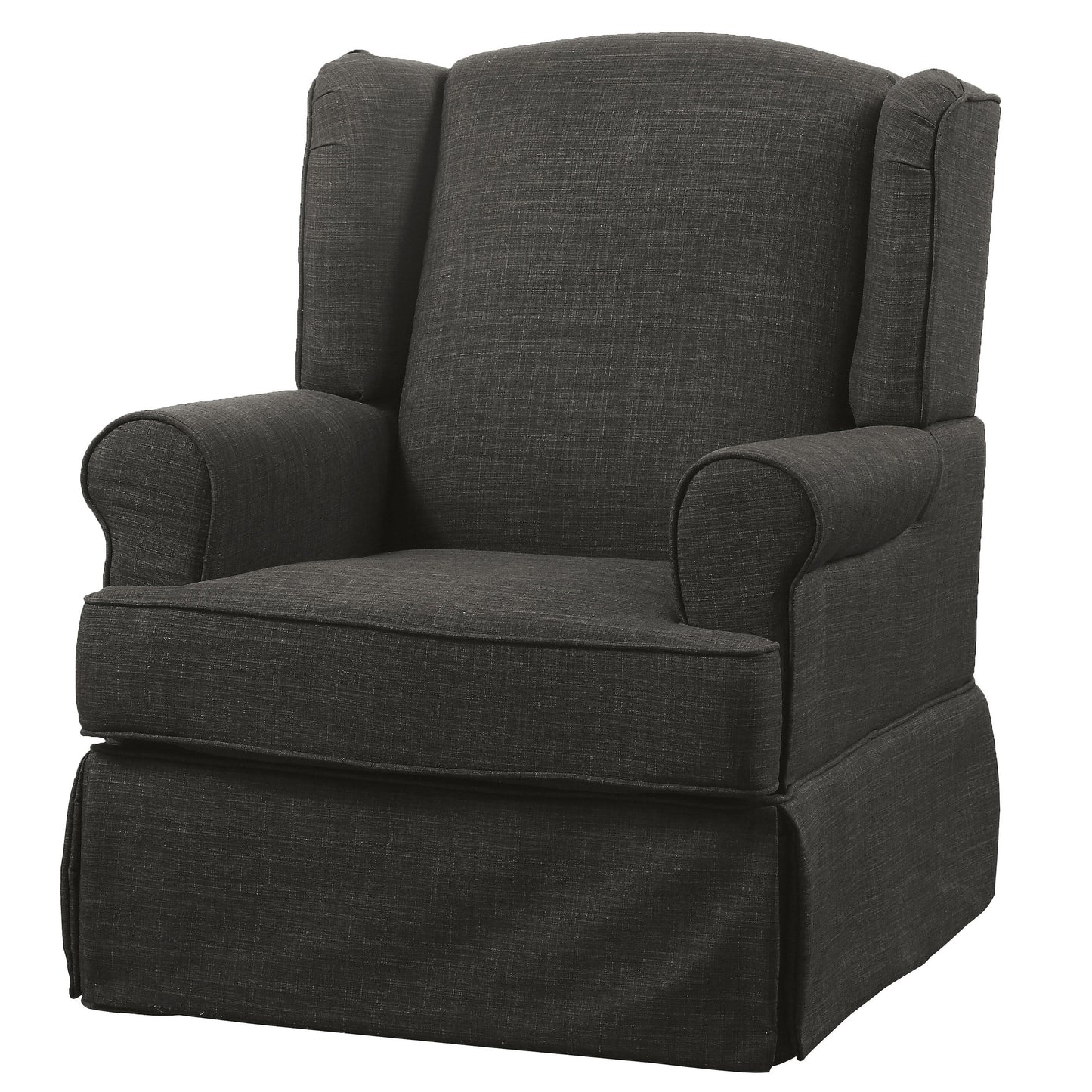 Fauteuil à bascule transitionnel rembourré en tissu Keal avec jupe par Furniture of America