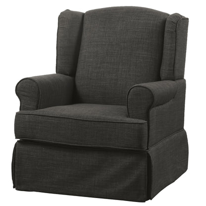 Fauteuil à bascule transitionnel rembourré en tissu Keal avec jupe par Furniture of America