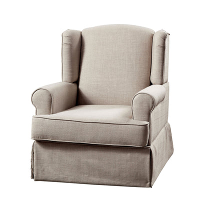 Fauteuil à bascule transitionnel rembourré en tissu Keal avec jupe par Furniture of America