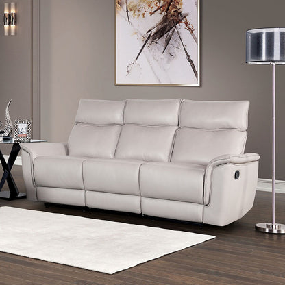 Canapé inclinable manuel Marty Modern Leather Match de Furniture of America avec accoudoirs rembourrés évasés