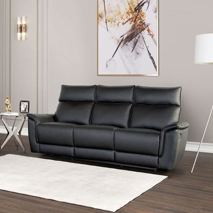 Canapé inclinable manuel Marty Modern Leather Match de Furniture of America avec accoudoirs rembourrés évasés